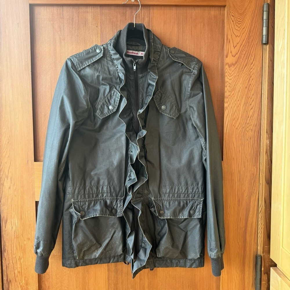 Boxfresh Black Coated Military Field Jacket